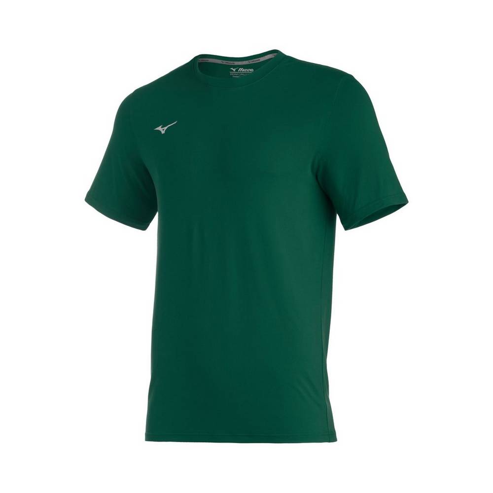 Camisetas Mizuno Comp Diamond Short Sleeve Crew Hombre Verde Baratas SWCZ-85923